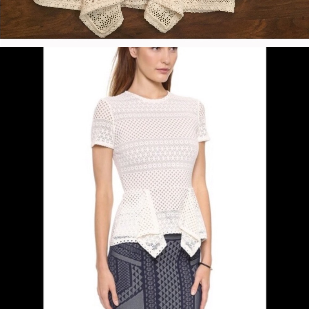 Cream colored peplum
